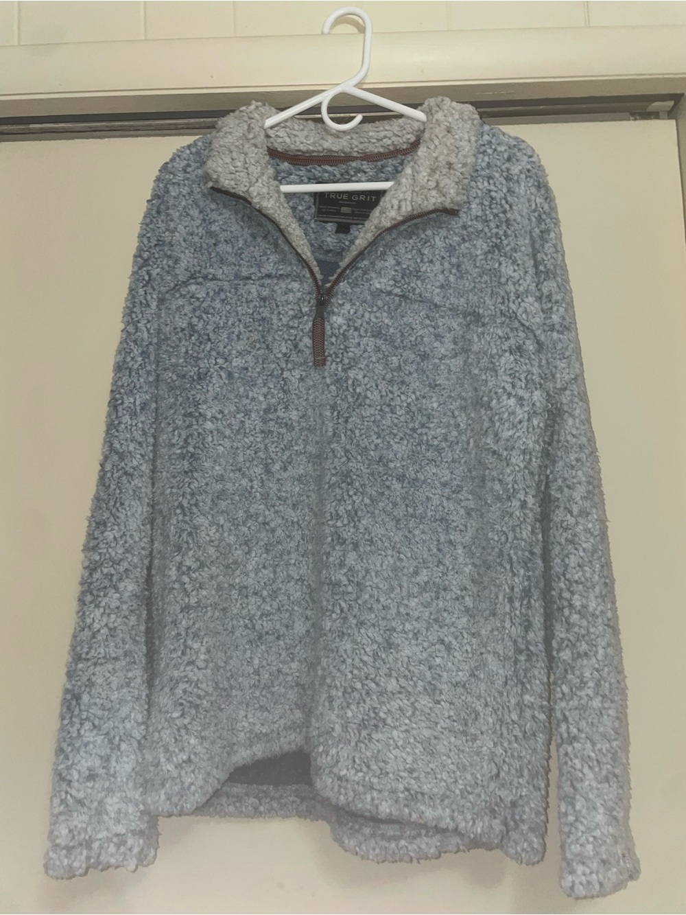 True Grit Women’s Light Gray Sherpa Half-Zip Pullover